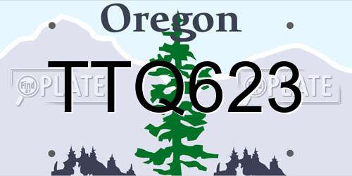 TTQ623 Oregon License Plate