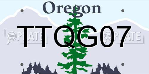 TTQG07 Oregon License Plate