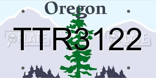 TTR3122 Oregon License Plate