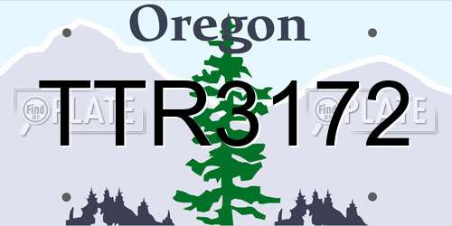 TTR3172 Oregon License Plate