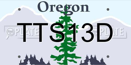 TTS13D Oregon License Plate