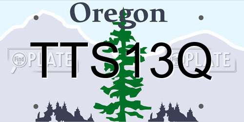 TTS13Q Oregon License Plate