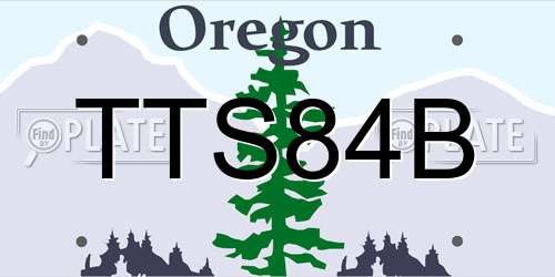 TTS84B Oregon License Plate