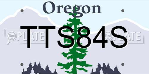 TTS84S Oregon License Plate