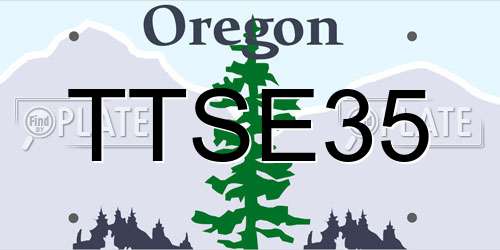 TTSE35 Oregon License Plate