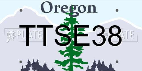 TTSE38 Oregon License Plate