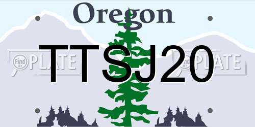 TTSJ20 Oregon License Plate