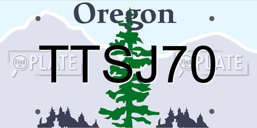 TTSJ70 Oregon License Plate