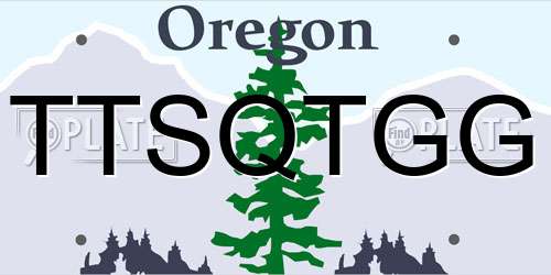 TTSQTGG Oregon License Plate