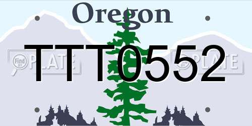 TTT0552 Oregon License Plate