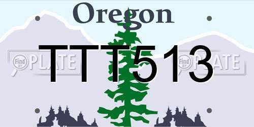 TTT513 Oregon License Plate