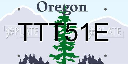 TTT51E Oregon License Plate