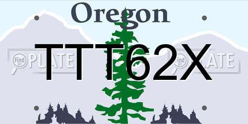 TTT62X Oregon License Plate