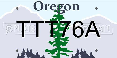 TTT76A Oregon License Plate