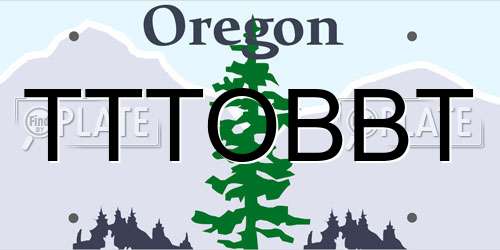 TTTOBBT Oregon License Plate