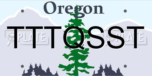 TTTQSST Oregon License Plate
