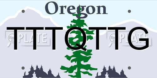 TTTQTTG Oregon License Plate