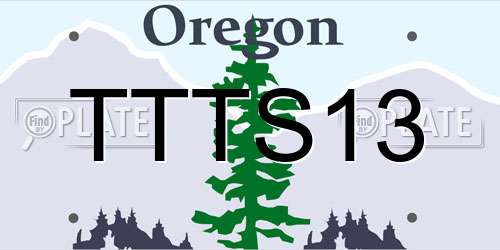 TTTS13 Oregon License Plate