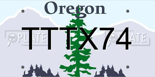 TTTX74 Oregon License Plate