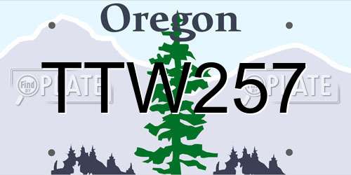 TTW257 Oregon License Plate