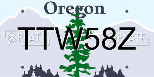 TTW58Z Oregon License Plate