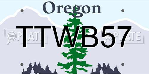 TTWB57 Oregon License Plate