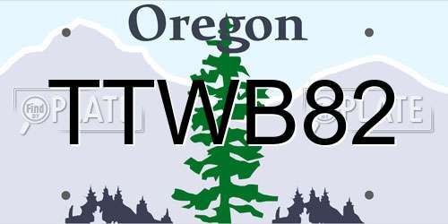 TTWB82 Oregon License Plate