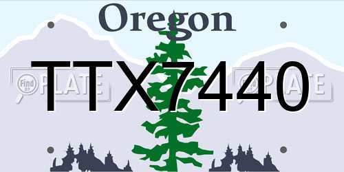 TTX7440 Oregon License Plate