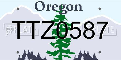 TTZ0587 Oregon License Plate