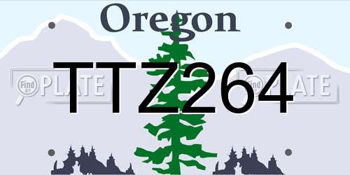 TTZ264 Oregon License Plate