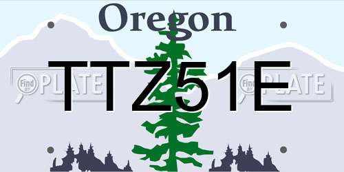 TTZ51E Oregon License Plate