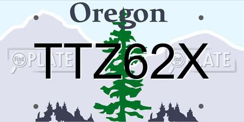 TTZ62X Oregon License Plate