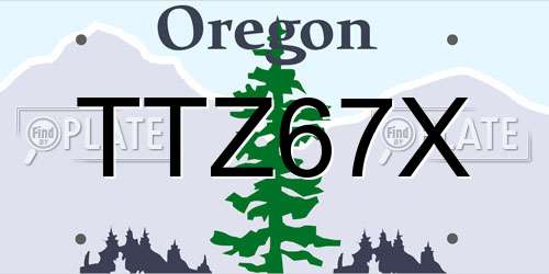 TTZ67X Oregon License Plate