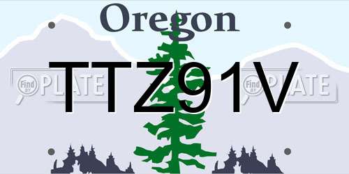 TTZ91V Oregon License Plate