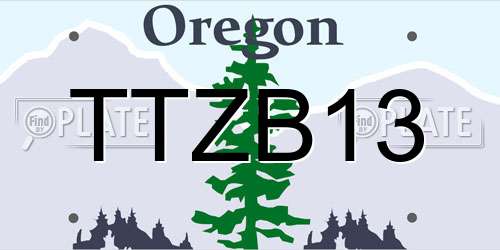 TTZB13 Oregon License Plate