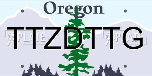 TTZDTTG Oregon License Plate