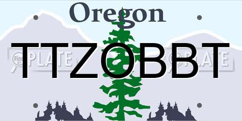 TTZOBBT Oregon License Plate