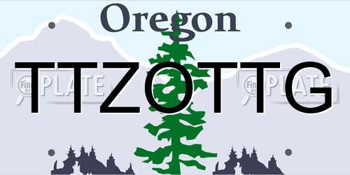 TTZOTTG Oregon License Plate