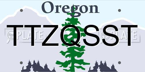 TTZQSST Oregon License Plate