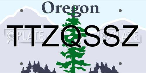 TTZQSSZ Oregon License Plate