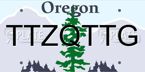 TTZQTTG Oregon License Plate