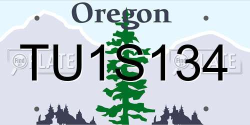 TU1S134 Oregon License Plate