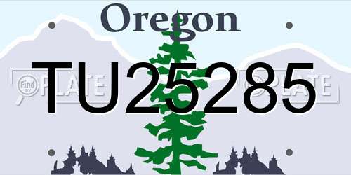 TU25285 Oregon License Plate