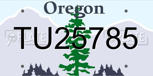 TU25785 Oregon License Plate