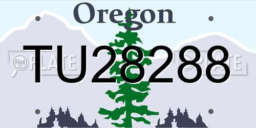 TU28288 Oregon License Plate