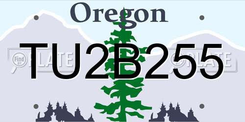 TU2B255 Oregon License Plate