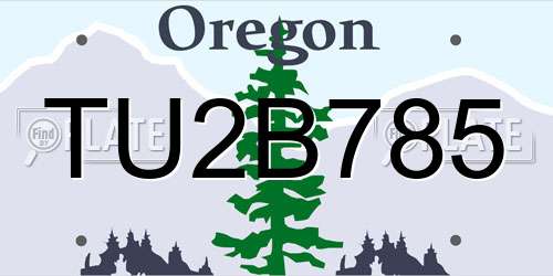 TU2B785 Oregon License Plate