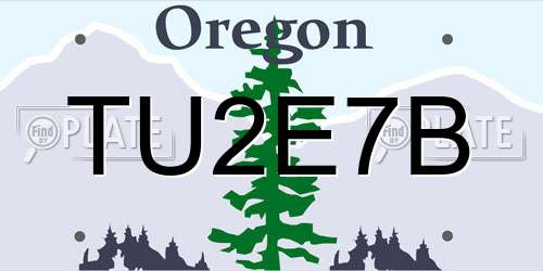 TU2E7B Oregon License Plate