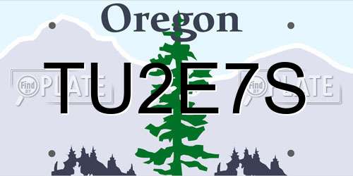 TU2E7S Oregon License Plate