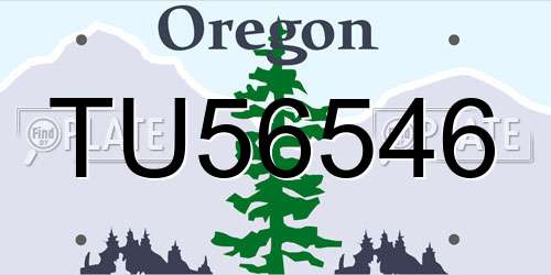 TU56546 Oregon License Plate